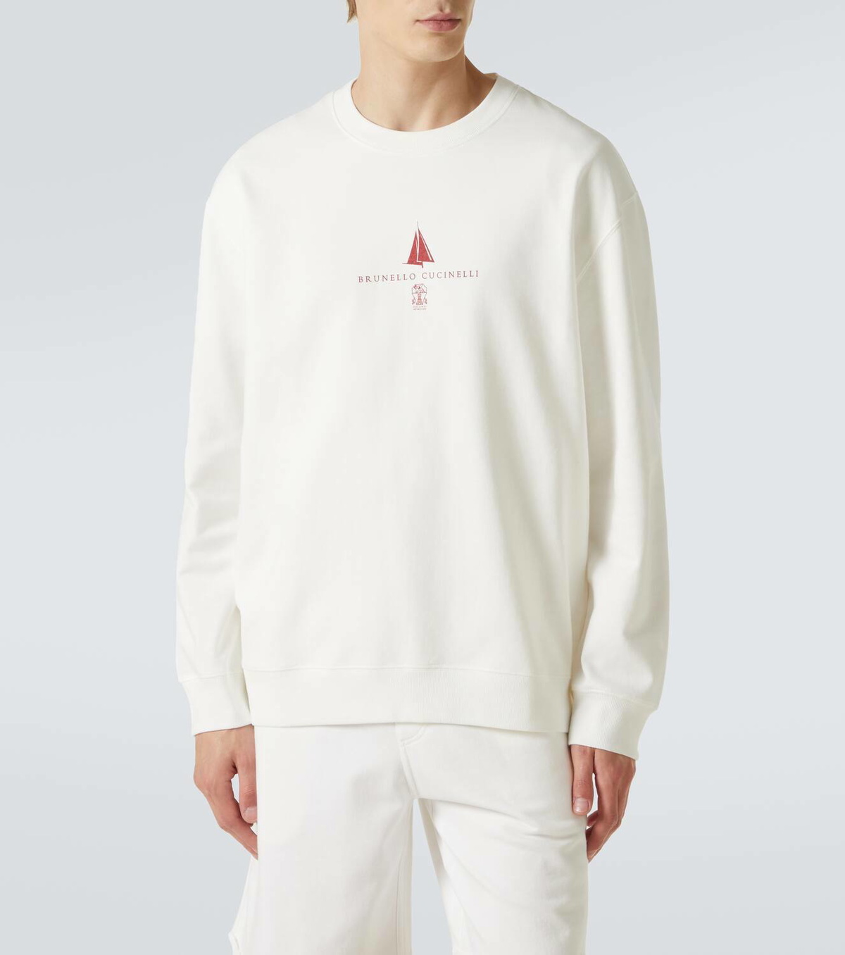 Brunello Cucinelli Logo cotton-blend jersey sweatshirt