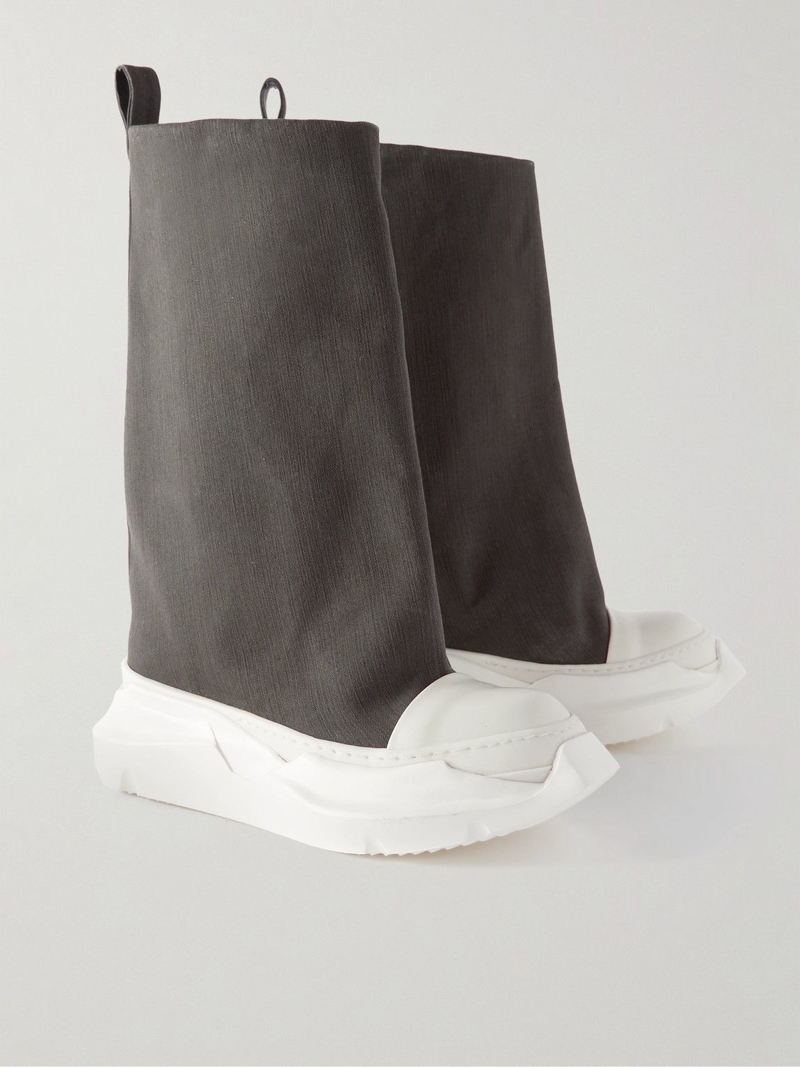 Rick Owens - Fogachine Coated-Denim and Rubber High-Top Sneakers