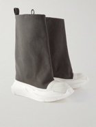 Rick Owens - Fogachine Coated-Denim and Rubber High-Top Sneakers - Gray