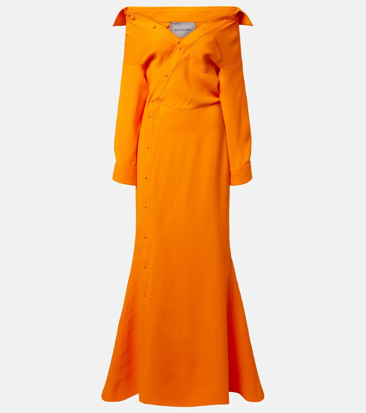 Balenciaga Off-shoulder silk gown