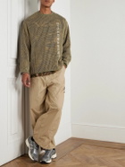 WTAPS - Ghill Layered Logo-Print Printed Cotton-Mesh and Jersey T-Shirt - Neutrals