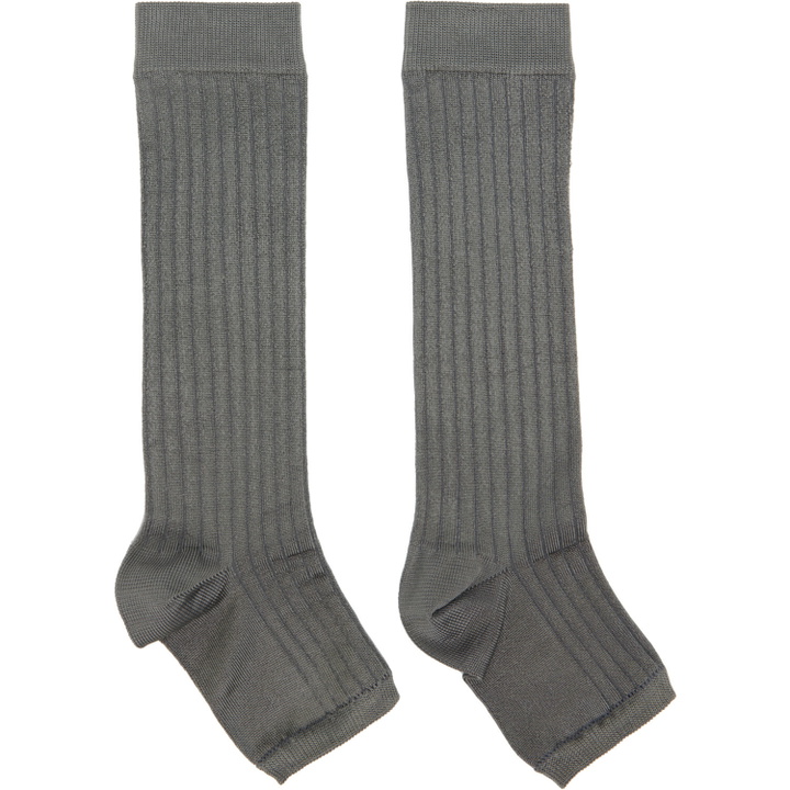 Photo: Swedish Stockings SSENSE Exclusive Gray Long Sandal Socks