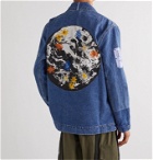 MCQ - Appliquéd Embroidered Denim Jacket - Blue