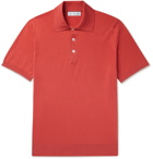 Brunello Cucinelli - Knitted Cotton Polo Shirt - Orange