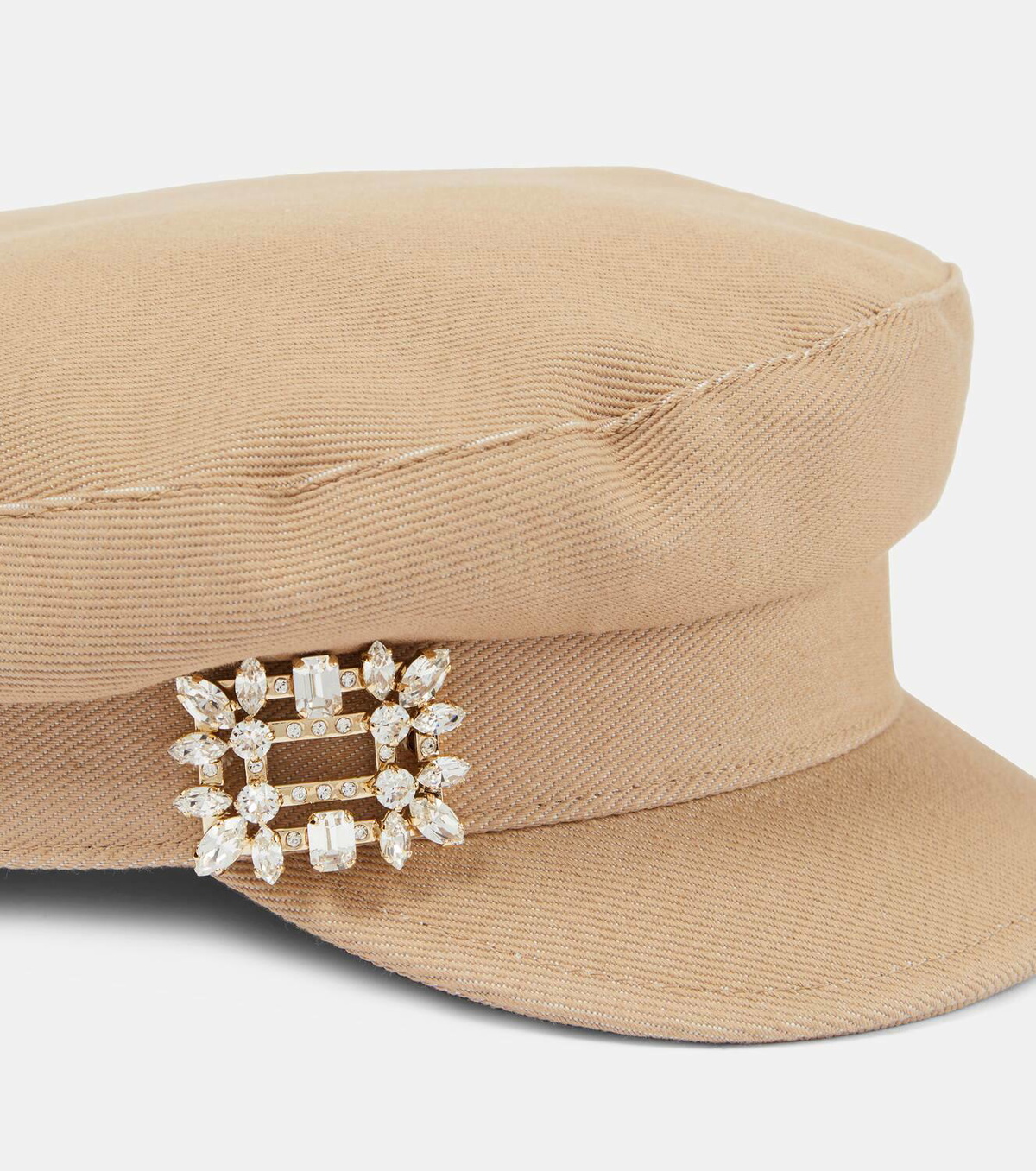 Roger Vivier Broche Vivier denim newsboy cap