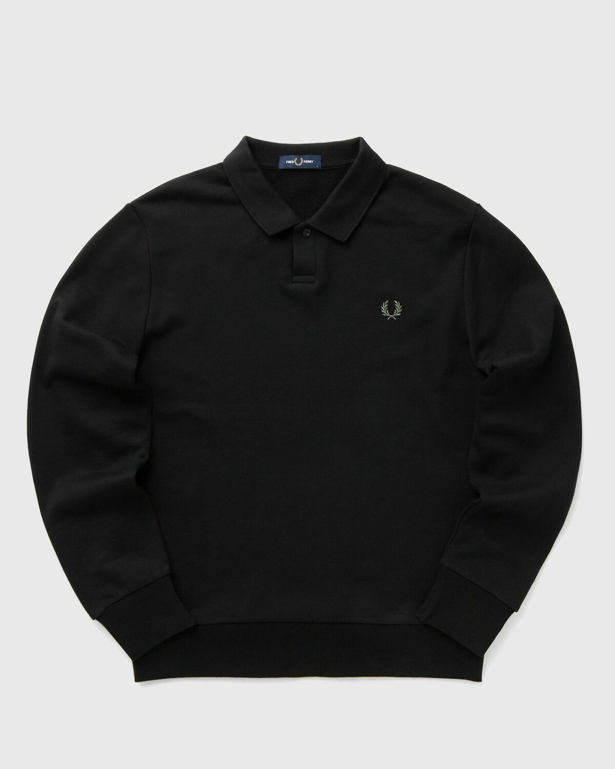 【FRED PERRY】 ★ Collared Sweatshirt ★ Black Fred Perry Collared Sweatshirt Black Sweatshirts Fred Perry