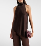 Brunello Cucinelli Asymmetric silk satin top