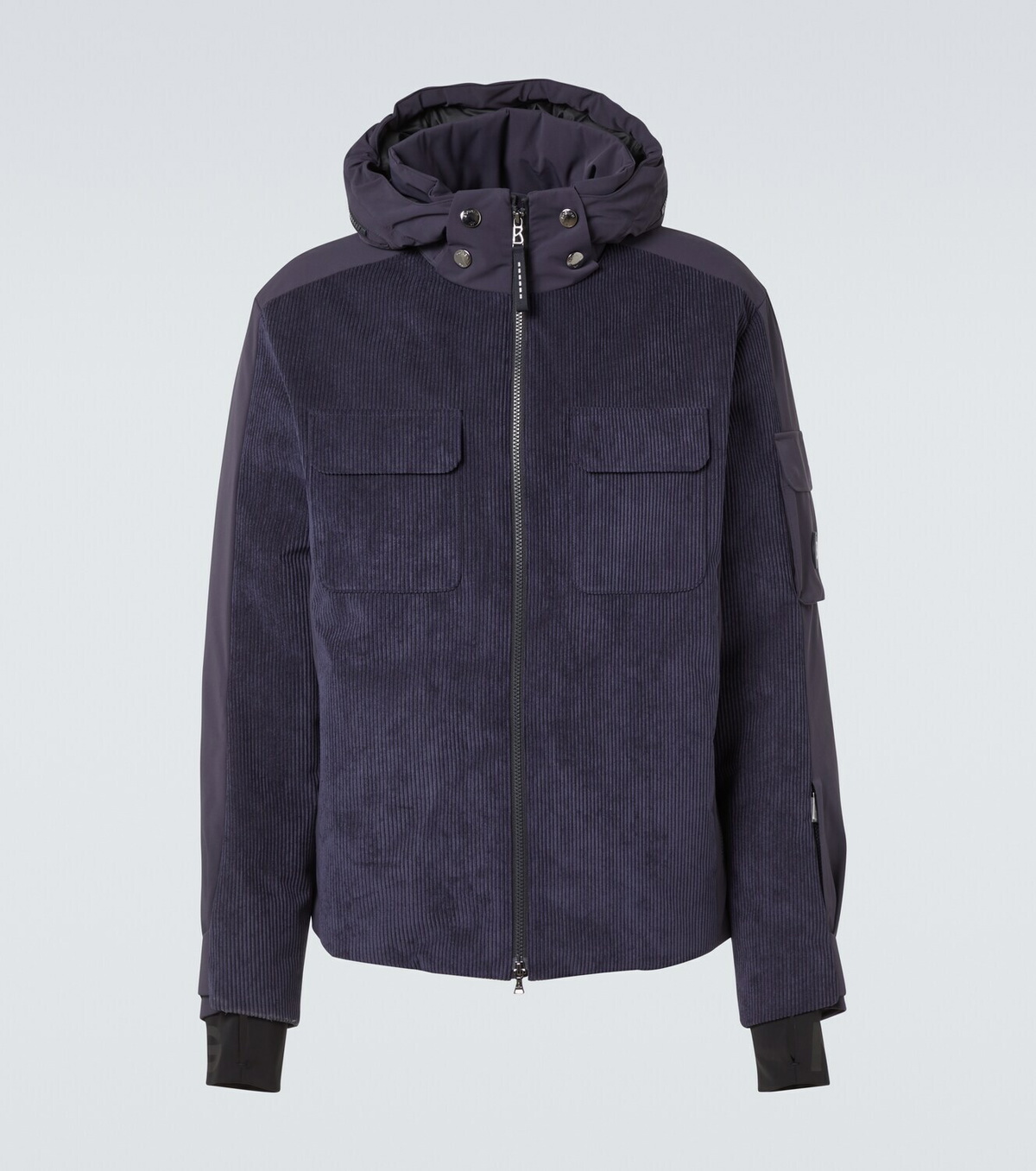 Bogner Cobe-D down-paneled ribbed-knit ski jacket