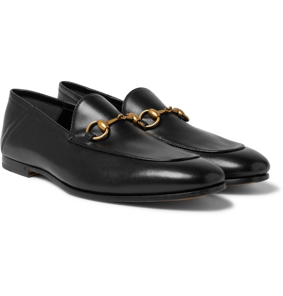 - Horsebit Collapsible-Heel Leather Loafers - Men - Black Gucci