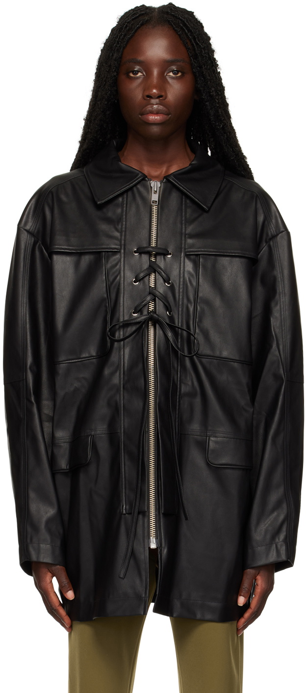 Photo: Paris Georgia Black Lara Faux-Leather Jacket