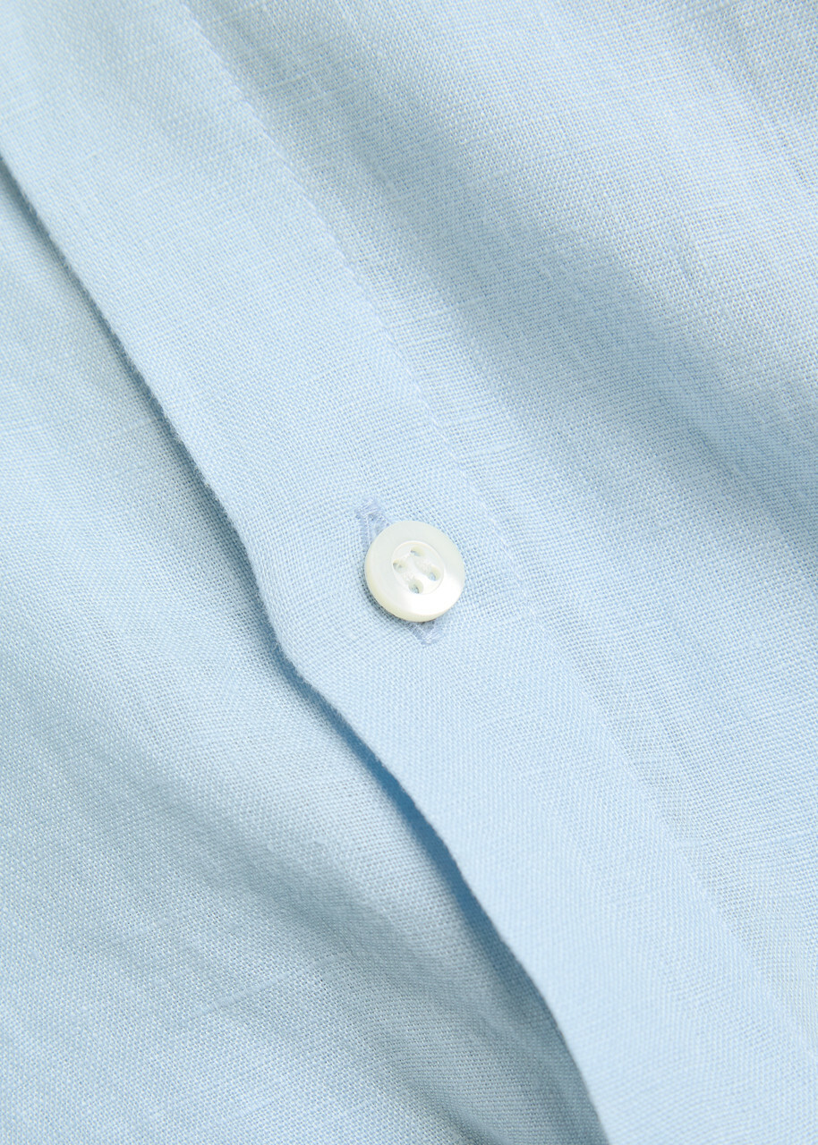 Sunspel Linen Shirt Light Blue