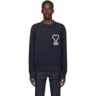 AMI Alexandre Mattiussi SSENSE Exclusive Navy Ami De Coeur Sweatshirt