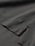 TOM FORD - Garment-Dyed Cotton-Piqué Polo Shirt - Gray