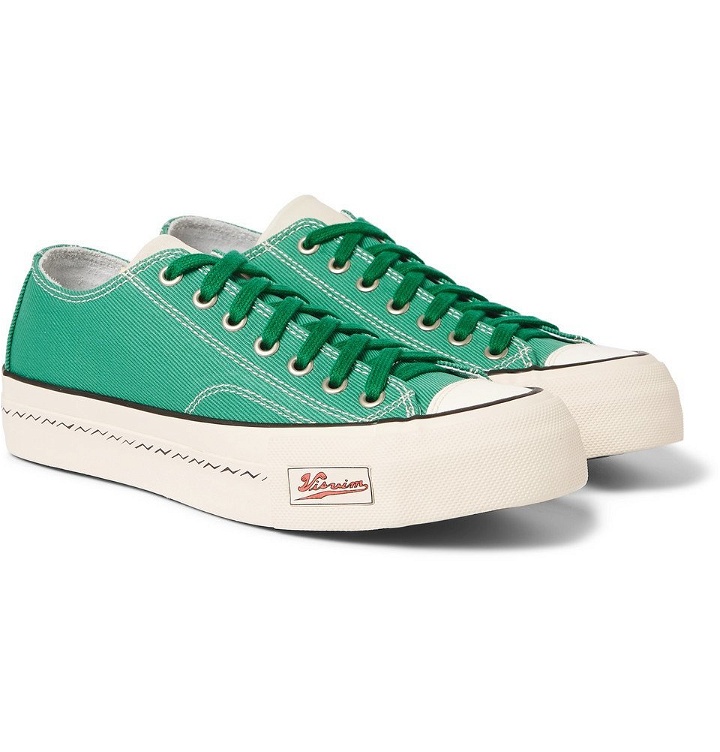 Photo: visvim - Skagway Leather-Trimmed Canvas Sneakers - Green