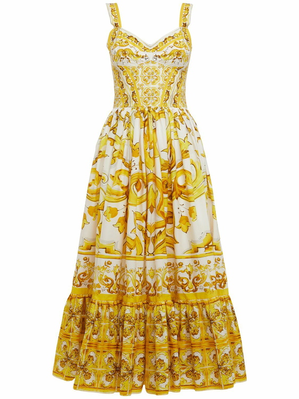 Photo: DOLCE & GABBANA Maiolica Printed Poplin Midi Dress