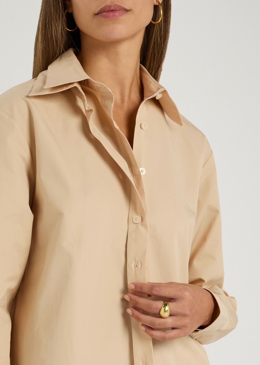 Bettter Ambrose Layered-effect Cotton-poplin Shirt Cream