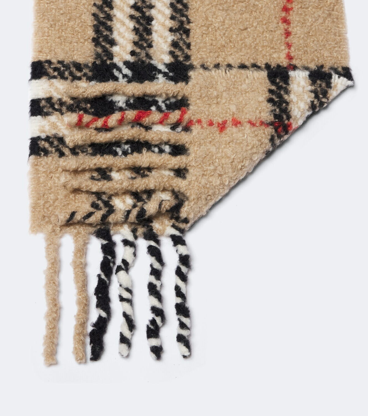 Burberry Burberry Check alpaca and wool bouclé scarf
