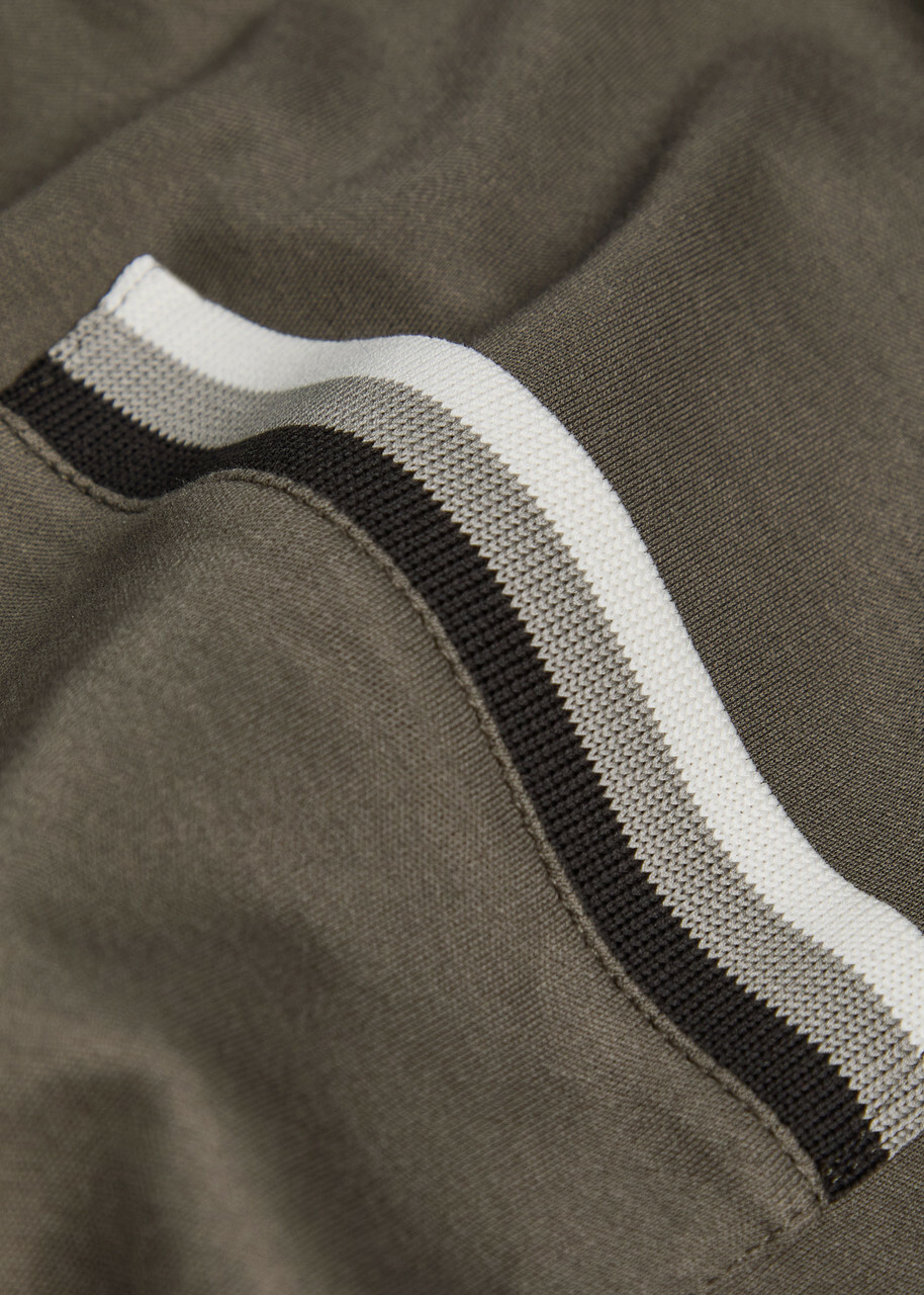 Herno Striped-trim Cotton T-shirt Taupe