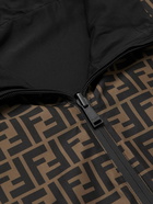 Fendi - Reversible Logo-Print Shell Hooded Jacket - Brown