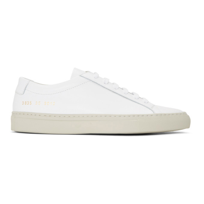 Photo: Woman by Common Projects White and Grey Achilles Low Sneakers