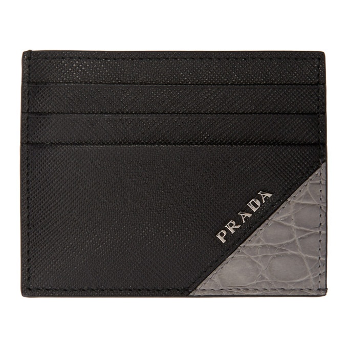 Photo: Prada Black Croc Card Holder