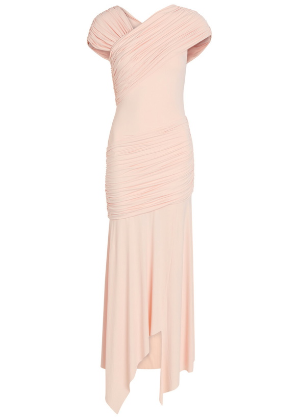 Photo: DE LA Vali Hela Ruched Stretch-jersey Midi Dress Light Pink