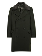 Kingsman - Conrad Double-Breasted Shearling-Trimmed Wool Overcoat - Green