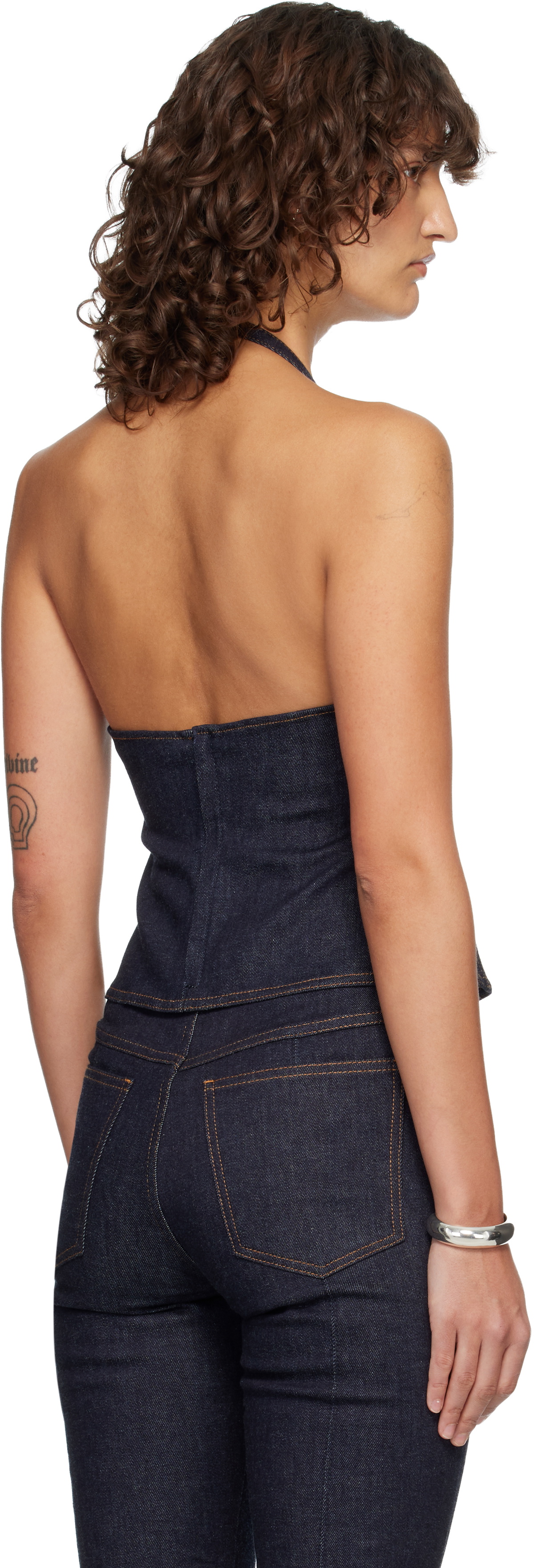 JACQUEMUS Navy 'The Lavoir de-Nîmes denim' Top