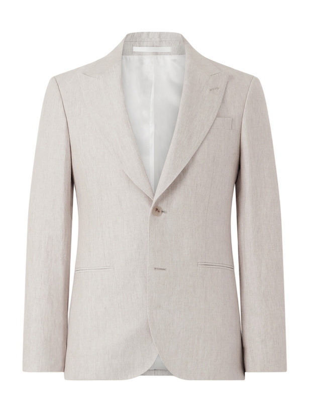 Photo: Mr P. - Slim-Fit Linen Tuxedo Jacket - Neutrals