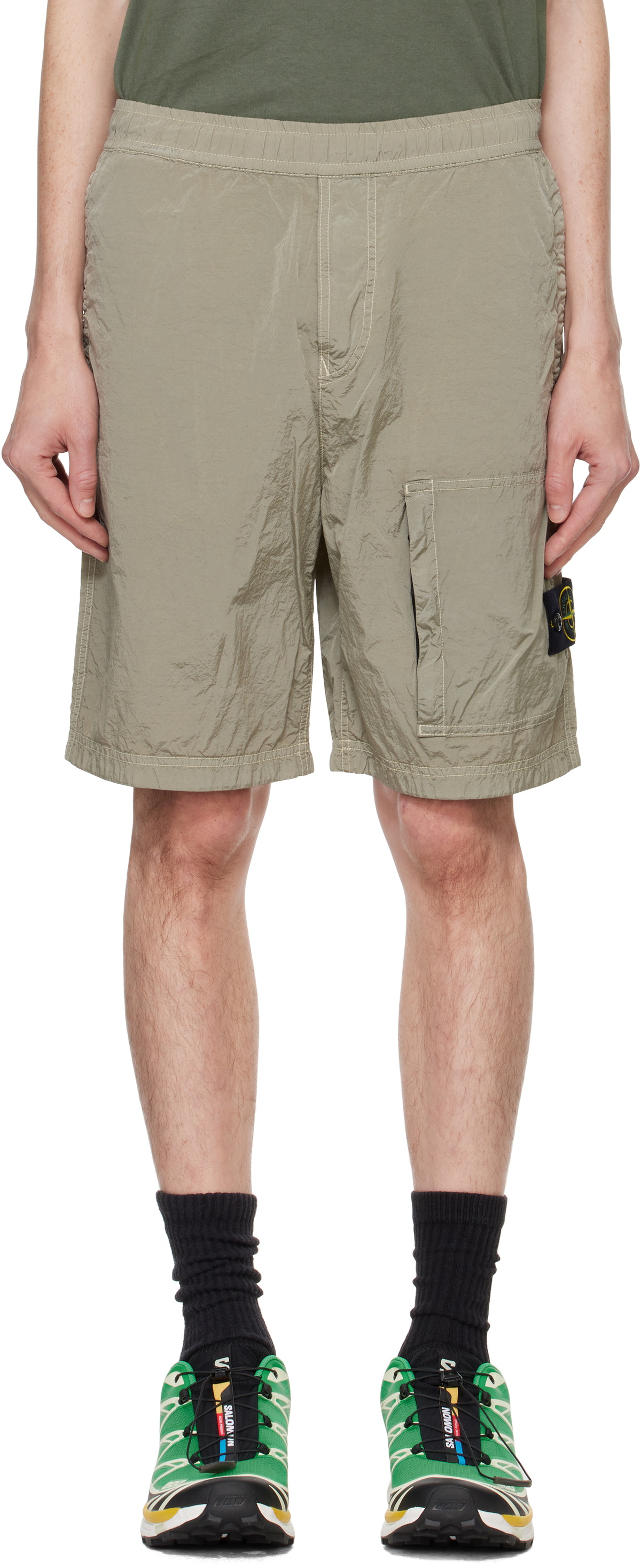Stone Island Beige L0219 Nylon Metal ECONYL Shorts Stone Island