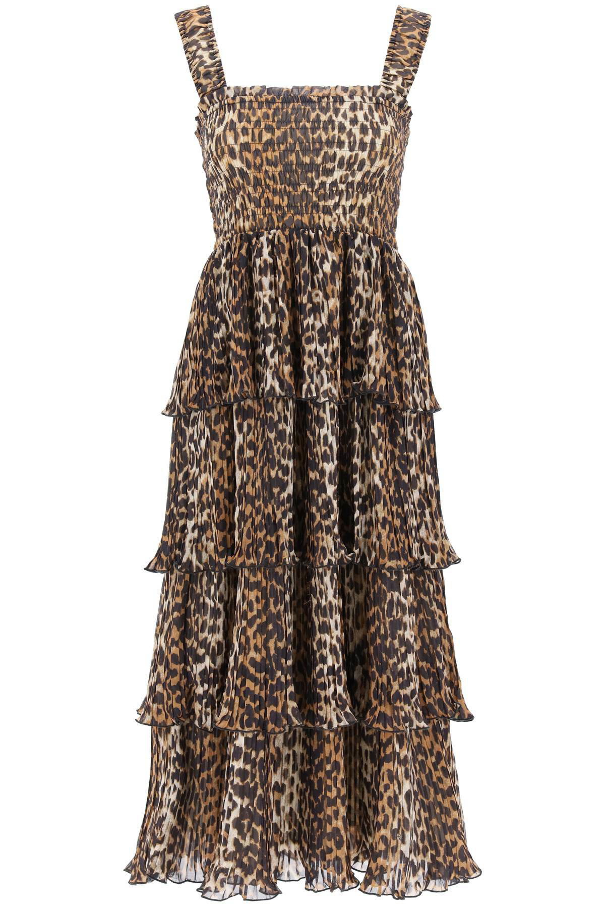 GANNI｜DRESSES (NAVY BLUE BOTANICAL JACQUARD STRAP MIDI GANNI Navy Botanical Jacquard Strap Midi Dress | REVERSIBLE