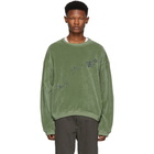 Haider Ackermann Green Floral Embroidered Sweatshirt