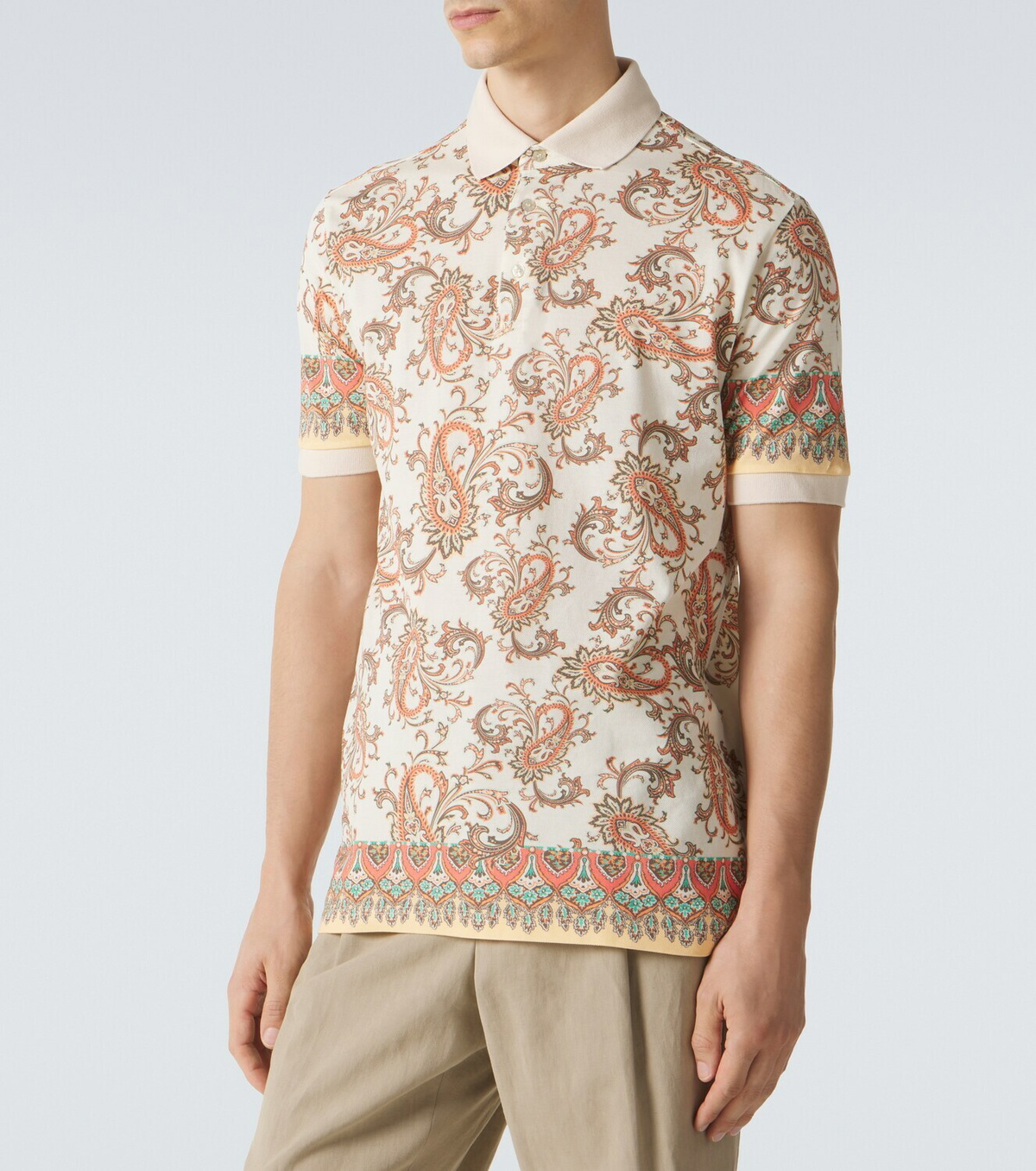 Etro Paisley cotton piqué polo shirt