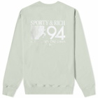 Sporty & Rich 94 California Crew Sweat in Sage/White