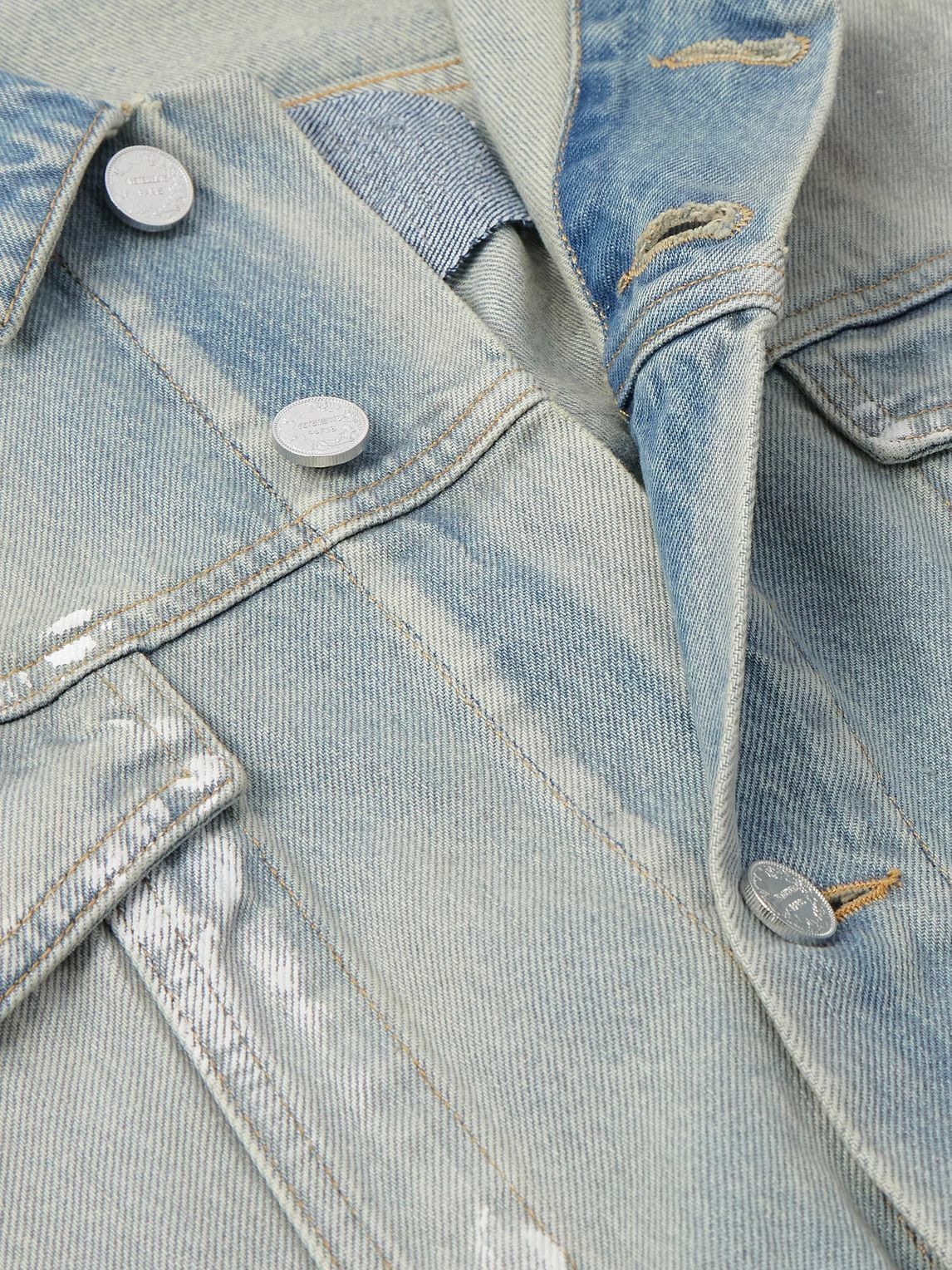 VETEMENTS - Oversized Distressed Denim Jacket - Blue