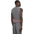 Thom Browne SSENSE Exclusive Grey Aran Cable Stripe Vest