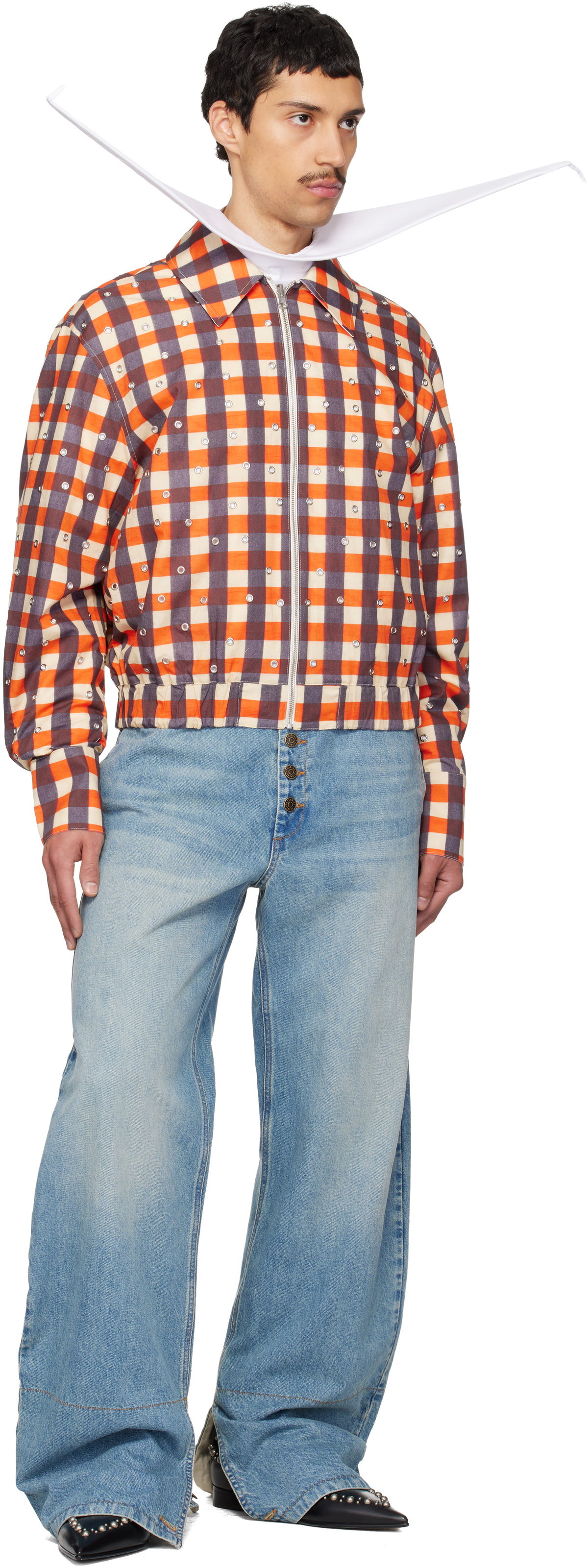 EGONlab Blue Contrasted Hem Jeans