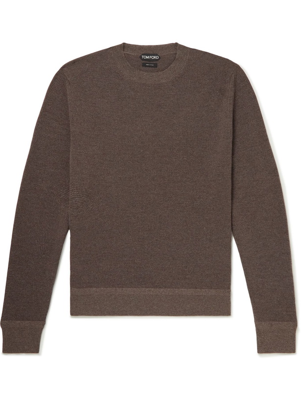 Photo: TOM FORD - Cashmere and Wool-Blend Sweater - Brown