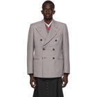 Maison Margiela Grey Technowool Twill Double-Breasted Blazer