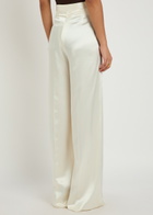 Giuliva Heritage The Elsa Wide-leg Satin Trousers Ivory