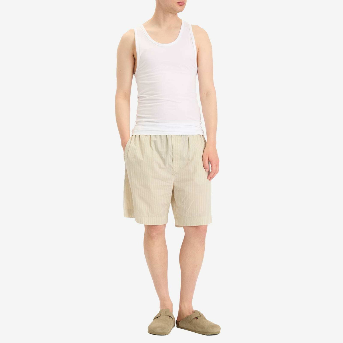 Calvin Klein Men's Sleep Short in Pelican Stripe