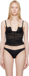 Fleur du Mal Black Seduce U-Plunge Mesh Cami Bra