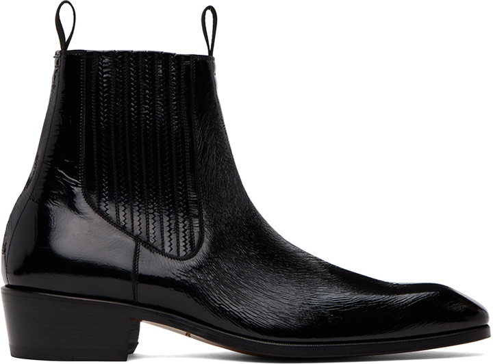 Photo: TOM FORD Black Bailey Chelsea Boots