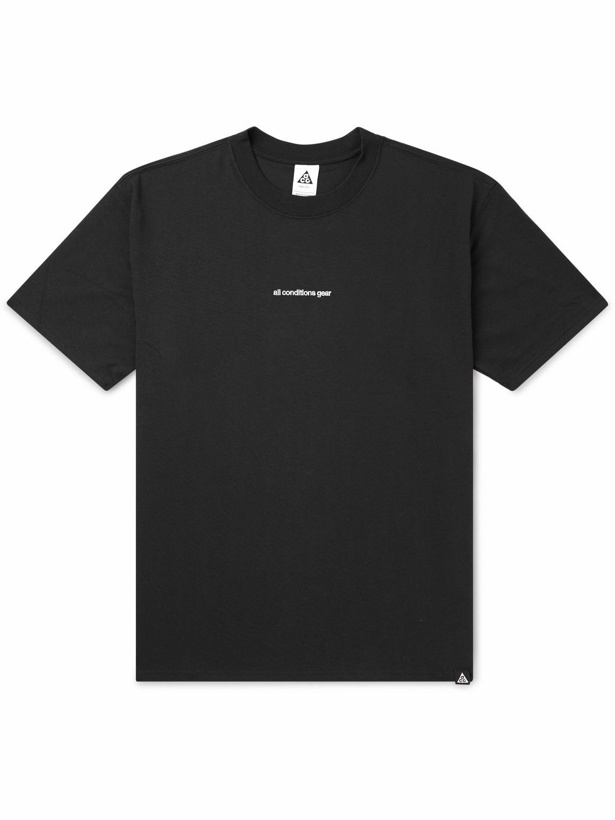 Photo: Nike - ACG Logo-Embroidered Jersey T-Shirt - Black