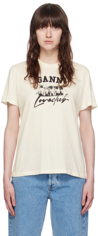 Photo: GANNI Off-White Printed T-Shirt