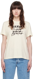 GANNI Off-White Printed T-Shirt