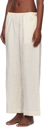 Deiji Studios Off-White Tie Split Pyjama Set