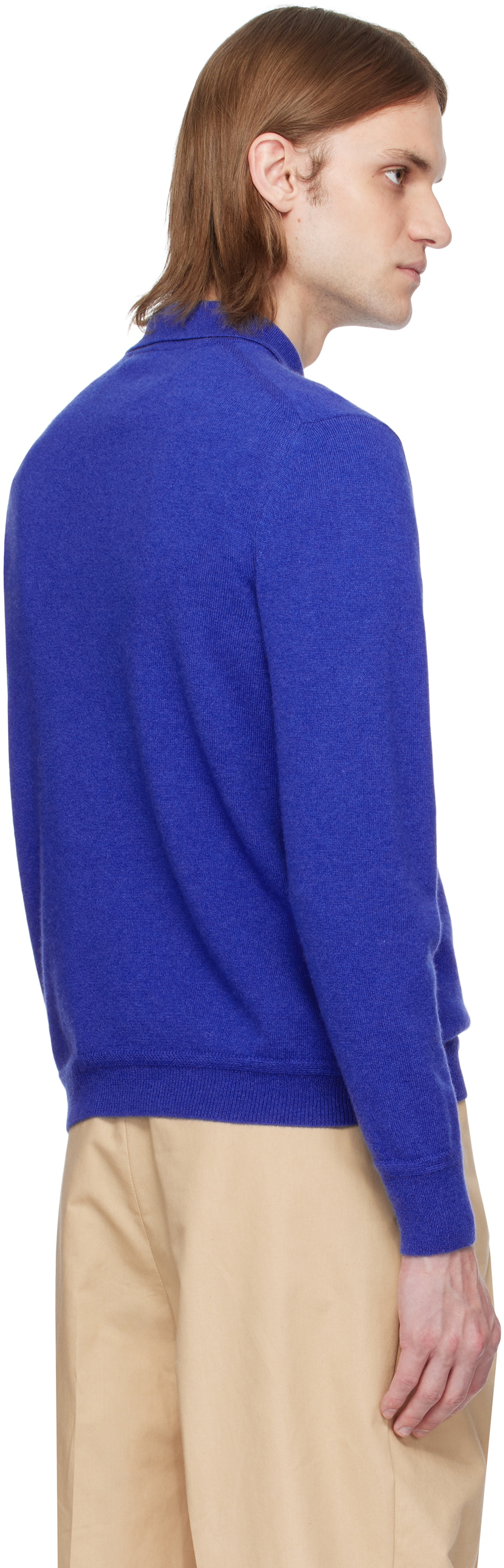 Bally Blue Knit Cashmere Polo