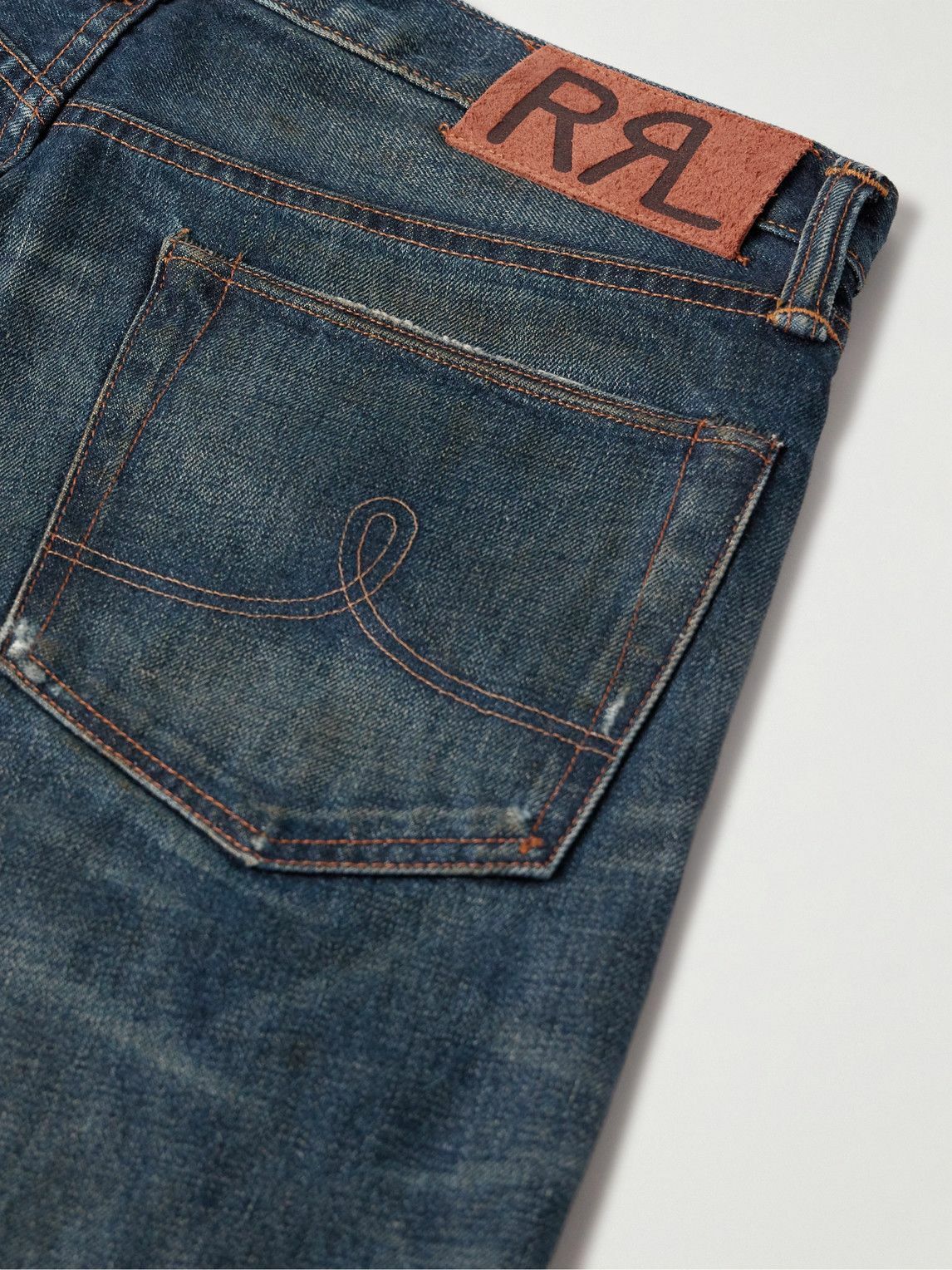 RRL - Straight-Leg Distressed Selvedge Jeans - Blue RRL