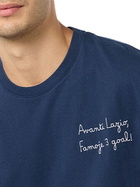 MC2 Saint Barth Man Cotton T-shirt With Avanti Lazio, Famoje 3 Goal! Embroidery | Ss Lazio Special Edition